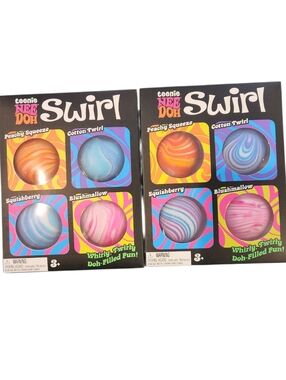 NEW NeeDoh Teenie Swirl (8) Peachy Squeeze/Cotton Twirl/Squishberry/Blushmallow